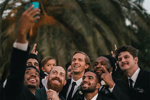group of guys taking a selfie
