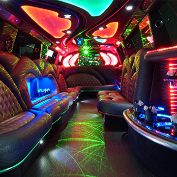 luxury limousine neon lounge